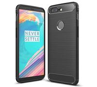 Cruzerlite Funda para Oneplus 5t Funda, Carbon Fiber Shock Absorption Slim TPU Cover para Oneplus 5t (Black)