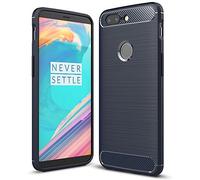 Cruzerlite Funda para Oneplus 5t Funda, Carbon Fiber Shock Absorption Slim TPU Cover para Oneplus 5t (Blue)
