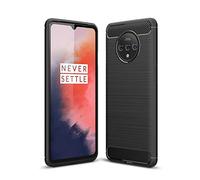 Cruzerlite Funda para OnePlus 7T, Carbon Fiber Texture Design Cover Anti-Scratch Shock Absorption Funda para OnePlus 7T (Black)