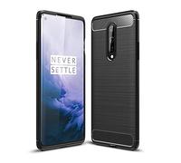 CruzerLite Funda compatible con Oneplus 8, diseño de textura de fibra de carbono, antiarañazos, absorción de golpes, compatible con Oneplus 8 (2020) (negro)
