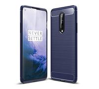 CruzerLite Funda compatible con Oneplus 8, diseño de textura de fibra de carbono, antiarañazos, absorción de golpes, compatible con Oneplus 8 (2020) (azul)