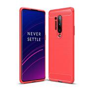 Cruzerlite Funda para Oneplus 8 Pro, Carbon Fiber Texture Design Cover Anti-Scratch Shock Absorption Funda para Oneplus 8 Pro (2020) (Red)