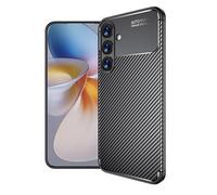 CruzerLite Funda para Samsung Galaxy S25, diseño de textura de fibra de carbono, antiarañazos, absorción de golpes, para Samsung Galaxy S25 (2025) (negro carbón)