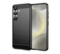 CruzerLite Funda para Samsung Galaxy S25, diseño de textura de fibra de carbono, antiarañazos, absorción de golpes, para Samsung Galaxy S25 (2025) (negro)