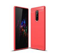Cruzerlite Funda para Sony Xperia 1, Funda Xperia 1, Carbon Fiber Shock Absorption Slim TPU Cover para Sony Xperia 1 (Red)
