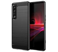 CruzerLite Funda para Sony Xperia 1 IV, diseño de textura de fibra de carbono antiarañazos, absorción de golpes para Sony Xperia 1 IV 5G (2022) (negro)