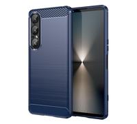 Cruzerlite Funda para Sony Xperia 1 VII, diseño de textura de fibra de carbono, antiarañazos, absorción de impactos, funda protectora para Sony Xperia 1 VII Case (2025) (azul)