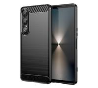 Cruzerlite Funda para Sony Xperia 1 VII, diseño de textura de fibra de carbono, antiarañazos, absorción de impactos, funda protectora para Sony Xperia 1 VII Case (2025) (negro)