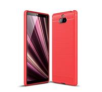 Cruzerlite Funda para Sony Xperia 10 Plus, Carbon Fiber Shock Absorption Slim TPU Cover para Sony Xperia 10 Plus (Red)