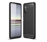 Cruzerlite Funda Sony Xperia 5 II, Carbon Fiber Texture Design Cover Anti-Scratch Shock Absorption Case for Sony Xperia 5 II (2020) (Black)