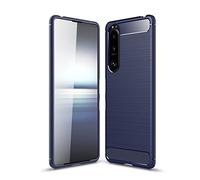 CruzerLite Funda para Sony Xperia 5 iii, diseño de textura de fibra de carbono, absorción de golpes, funda para Sony Xperia 5 iii (2021) (azul)