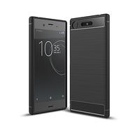 Cruzerlite Funda para Sony Xperia XZ1 Funda, Carbon Fiber Shock Absorption Slim TPU Cover para Sony Xperia XZ1 (2017) (Black)