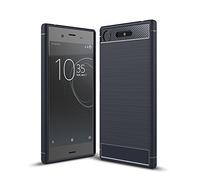 Cruzerlite Funda para Sony Xperia XZ1 Funda, Carbon Fiber Shock Absorption Slim TPU Cover para Sony Xperia XZ1 (2017) (Blue)