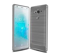 Cruzerlite Funda para Sony Xperia XZ2 Compact, Carbon Fiber Shock Absorption Slim Cover para Sony Xperia XZ2 Compact (2018) (Gray)