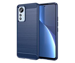 Cruzerlite Funda para Xiaomi Mi 12 Lite, diseño de Textura de Fibra de Carbono, antiarañazos, absorción de Golpes para Xiaomi Mi 12 Lite 5G (2022) (Azul)
