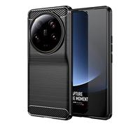 Cruzerlite Funda para Xiaomi Mi 13 Ultra, Carbon Fiber Texture Design Cover Anti-Scratch Shock Absorption Case para Xiaomi Mi 13 Ultra (2023) (Black)