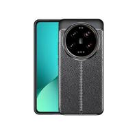 CruzerLite Funda para Xiaomi Mi 14 Ultra - Textura de Fibra de Carbono, Anti-Arañazos Cubierta de Absorción de Golpes (Cuero Negro)