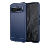 Cruzerlite Compatible con Google Pixel 8 Pro Funda, Fibra de Carbono Textura Diseño de Absorción de Golpes Funda Protectora Diseñada para Google Pixel 8 Pro 5G Case (2023) (Azul)