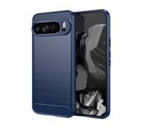 Cruzerlite Compatible con Google Pixel 9 Pro XL Funda, Fibra de Carbono Textura Diseño Cover Anti-Scratch Shock Absorción Case Funda Protectora para Google Pixel 9 Pro XL Case (2024) (azul)