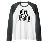 Cry Baby Diseño Inglés Antiguo Camiseta Manga Raglan