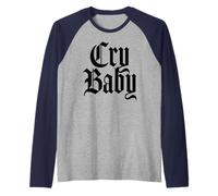 Cry Baby Diseño Inglés Antiguo Camiseta Manga Raglan