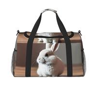 Cry White Rabbit Print - Bolsas de noche para mujeres y hombres, bolsa de hombro para viajes, artículos esenciales de viaje, Negro -, Talla única