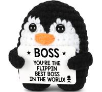 CryCarrot Mini regalos divertidos de Navidad para mujeres y hombres, pingüino emocional hecho a mano, regalos de agradecimiento para jefe, dama, empleado, el mejor regalo de jefe para cumpleaños