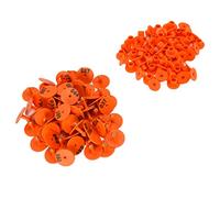 Cryfokt 100 Etiquetas para Oreja de Ganado, Anticaída, Redondas, con Número para, Cerdos, Ovejas, Material de TPU para Cría e Identificación (ORANGE)