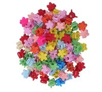 Cryfokt 100 Mini Pinzas para el Pelo en Colores Vibrantes y Formas de Flores para Adorno Diario del Cabello de las Niñas, Plástico, Resina