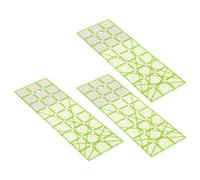 Cryfokt 3pcs Acrylic Quilting Ruler Set, Clear Green Guide Lines for
