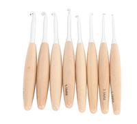 Cryfokt 8PCS Knitting Crochets with Wood Handle for Easy Sweater Making,