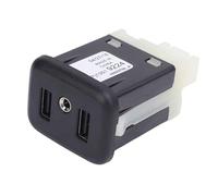 Cryfokt Adaptador de Entrada Auxiliar de Puerto USB AUX Jack, Adaptador de Entrada Auxiliar de Audio de Puerto de Cargador USB Dual, con Material de Alta Resistencia, para 2016 2017