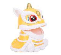Cryfokt Adorno de León Que Despierta Solar, Figura Decorativa Que Asiente con la Cabeza para el Hogar, Escritorio, Coche, 3,7x2,9x2,8 Pulgadas (Yellow)