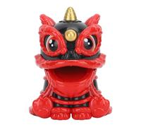 Cryfokt Adorno de León Que Despierta Solar, Figura Decorativa Que Asiente con la Cabeza para el Hogar, Escritorio, Coche, 3,7x2,9x2,8 Pulgadas (Black)