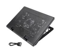 Cryfokt Almohadilla de Enfriamiento para Computadora Portátil con 5 | Concentrador USB Dual, Inclinación Ergonómica de 6 Niveles, ABS+malla Metálica, Compatible con HP/Dell/