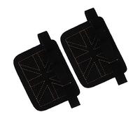 Cryfokt Almohadillas de Agarre para Gimnasio, de Levantamiento de Pesas Cómodos de Piel de Vaca de Doble Capa para Entrenamiento de Fuerza, Paquete de 2 Unisex (Black)