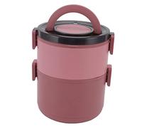 Cryfokt Apilable de 1600 Ml, Caja para Adultos con Preservación del Calor para Escuela de Trabajo, Plástico, 2 Niveles a Prueba de Fugas (Rojo de Asia occidental)