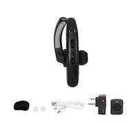 Cryfokt Auriculares Bluetooth, Auriculares Inalámbricos con Reducción de Ruido con Mini Botón PTT y Carga Micro USB, Tiempo de Espera Largo, para una Comunicación Clara y Escuchar Música
