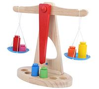 Cryfokt Balanzas de Madera Balanza de Pesaje Juguete Didáctico de Matemáticas para Niños Mayores de 3 Años Diseño Seguro y Ecológico