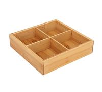 Cryfokt Bandeja Dividida de bambú para Servir Aperitivos, Respetuosa con el Medio Ambiente para Banquetes de Fiesta, Contenedor de Frutos Secos, Plato Caliente, Material Seguro (4 compartimentos)