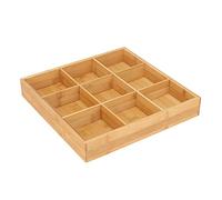 Cryfokt Bandeja Dividida de bambú para Servir Aperitivos, Respetuosa con el Medio Ambiente para Banquetes de Fiesta, Contenedor de Frutos Secos, Plato Caliente, Material Seguro (9 ranuras)