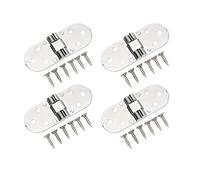 Cryfokt Bisagra de Solapa de 180 Grados, Bisagras Superiores Abatibles de Metal de 0,09 Pulgadas de Espesor para Mesa Plegable, a Prueba de óxido, 4 Uds., Ventana, Puerta (cromo brillante)