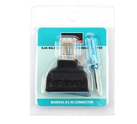 Cryfokt Bloque Adaptador de Terminal de Enchufe Macho RJ45, Conector de Terminal de Tornillo AV Profesional de 8 Pines para Cámaras CCTV, 2 Uds de