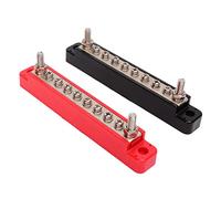 Cryfokt Bloque de Distribución de EnergíA, 6 Pernos M6, 4 Tornillos M4, Bloque de Distribución de EnergíA de 150 A, 48 V con Cubierta, Bloque de Terminales de Barra (2 Pernos M6, 8 Tornillos M4.)