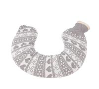 Cryfokt Bolsa de Agua Caliente con Diseño en Forma de U, Botella de Agua Caliente para Hombro y Cuello con Inyección de de 1L para Viajes, Goma de Primera Calidad (Lazo gris)