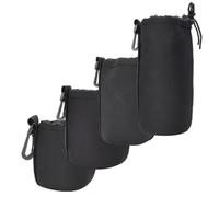 Cryfokt Bolsa de Almacenamiento de Lentes de Neopreno Paquete de 4 S M L XL Cubierta de Lente de Cámara DSLR Paquete de 4 Bolsa de Almacenamiento de para Cámara Absorción de Impacto Elástica