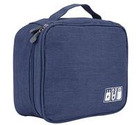 Cryfokt Bolsa de Almacenamiento Multifunción para Accesorios Electrónicos y Organizador de Cables con Compartimentos Ajustables, Tela Catiónica Duradera, 24,5x18,5x10cm, Ideal para Viajes y Oficina
