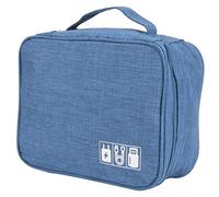 Cryfokt Bolsa de Almacenamiento Multifunción para Accesorios Electrónicos y Organizador de Cables con Compartimentos Ajustables, Tela Catiónica Duradera, 24,5x18,5x10cm, Ideal para Viajes y Oficina