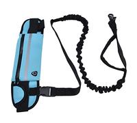 Cryfokt Bolsa Deportiva para Cinturón, Juego de Correa para Perro con Tiras Reflectantes para Caminar y Correr con Manos Libres, Hecha de Neopreno Duradero, Tamaño Ajustable (Cielo Azul)