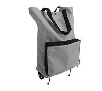 Cryfokt Bolsa Plegable Multifuncional para Carrito de la Compra, Gran Capacidad, con Ruedas, para Vacaciones y útiles Escolares, Tela Oxford (Grey)